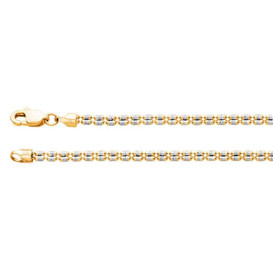 10K Yellow Gold Fancy Ice Chain