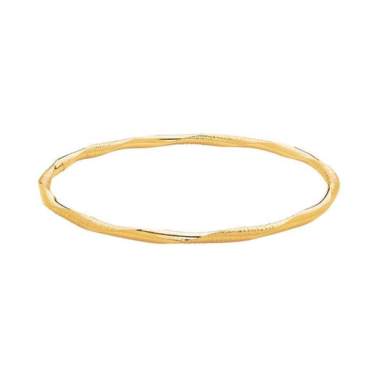 12/20 Yellow Gold-Filled Text Twist Bangle Bracelet