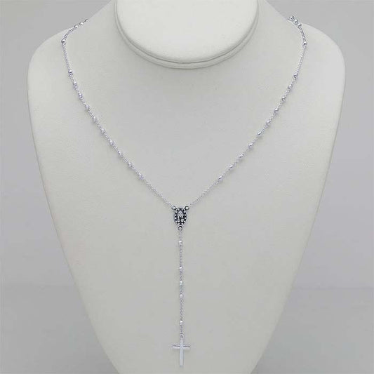Rosenkranz aus Sterlingsilber, 3,1 mm, mit Perlen