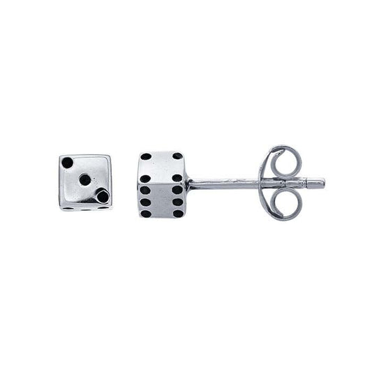 Sterling Silver Tiny Die Post Earring