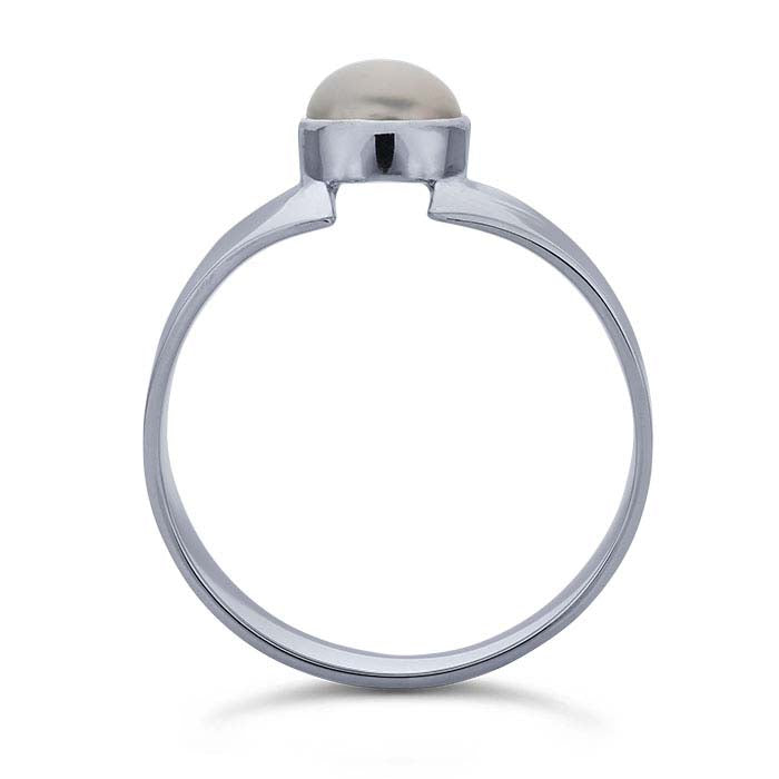 Sterling Silver Pearl & Shield Ring