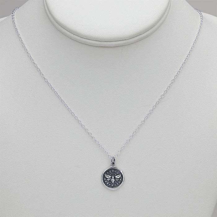 Sterling Silver Bee Wax Seal Necklace