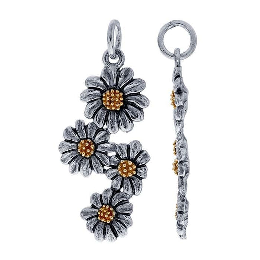 Sterling Silver Daisy Cluster Pendant