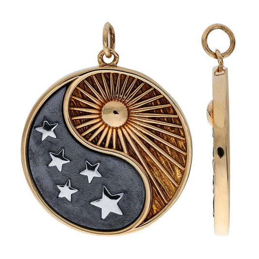 Bronze Yin Yang Sun & Stars Pendant