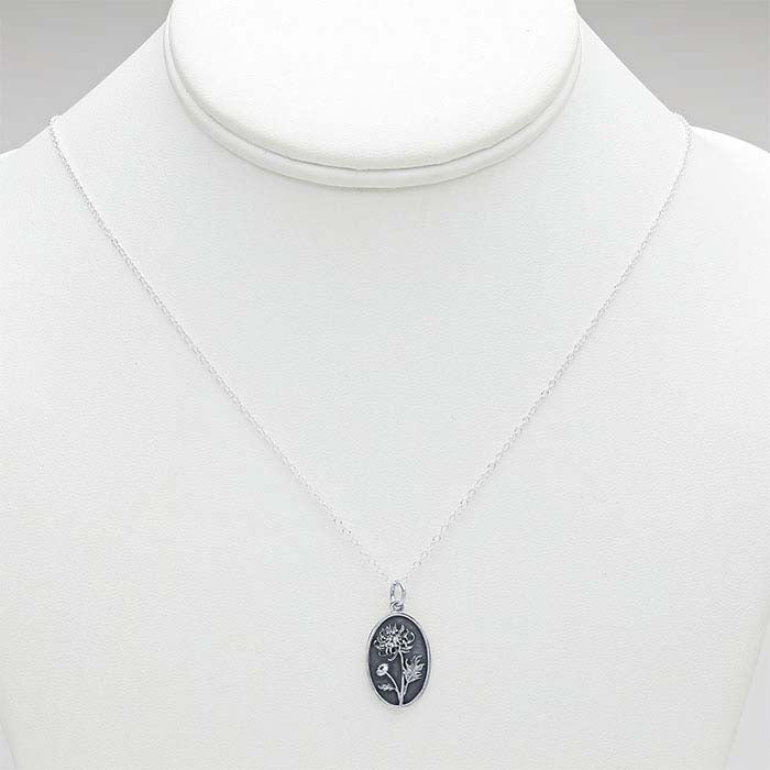 Sterling Silver Chrysanthemum Necklace