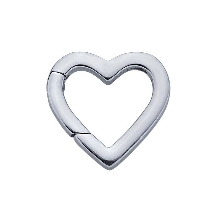 Sterling Silver 15,5 mm Hjärtformad Trycklås