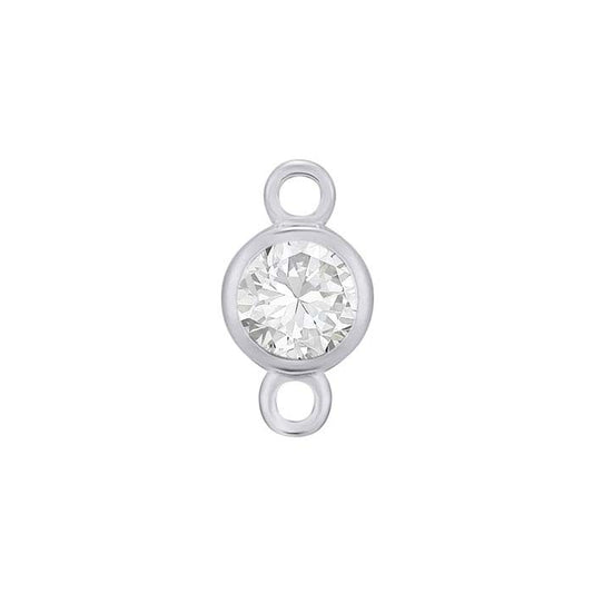 Sterling Silver CZ-Set Link Component