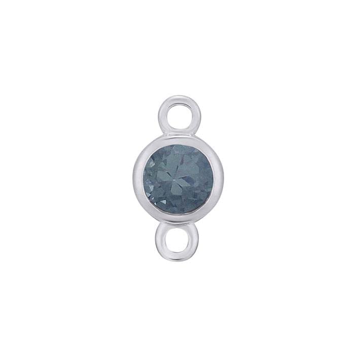 Sterling Silver CZ-Set Link Component