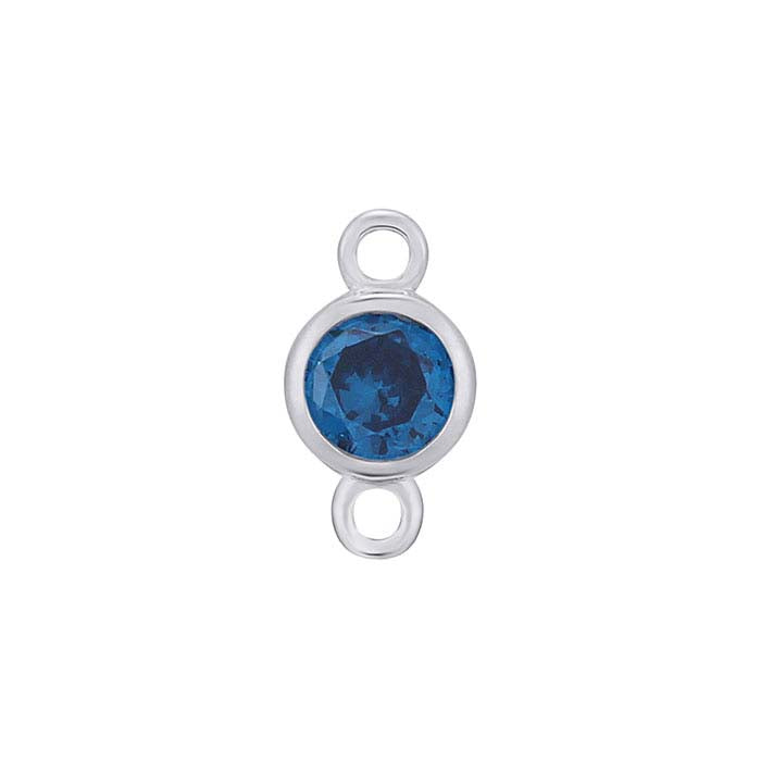 Sterling Silver CZ-Set Link Component