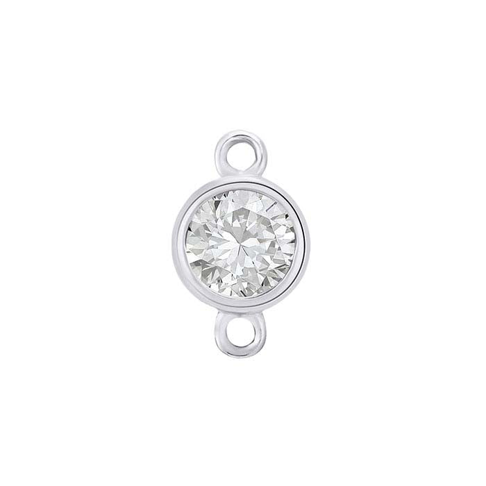 Sterling Silver CZ-Set Link Component