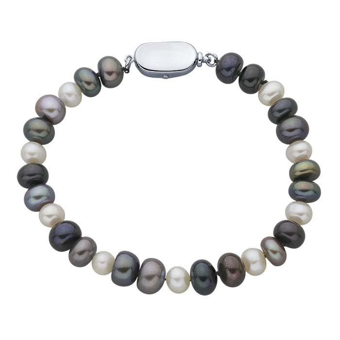 Cultured 7–8mm Back & White Pearl Bracelet