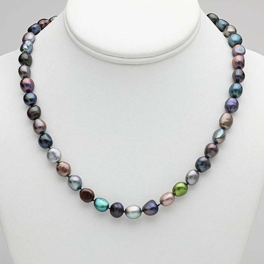 Cultured 8–9mm Multi-Color Baroque Pearl Necklace
