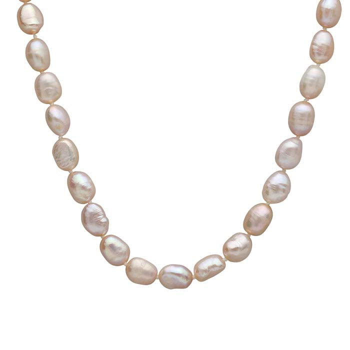 Natural 6–7mm Orange/Pink Baroque Pearl Necklace