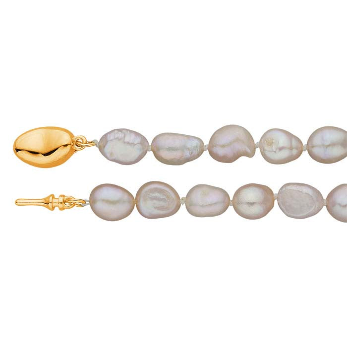 Natural 6–7mm Orange/Pink Baroque Pearl Necklace