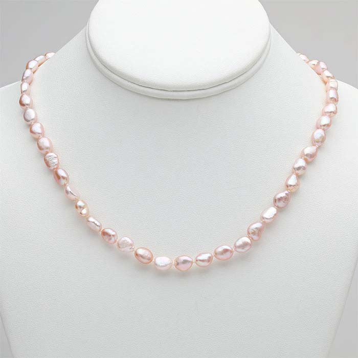 Natural 6–7mm Lavender/Pink Baroque Pearl Necklace