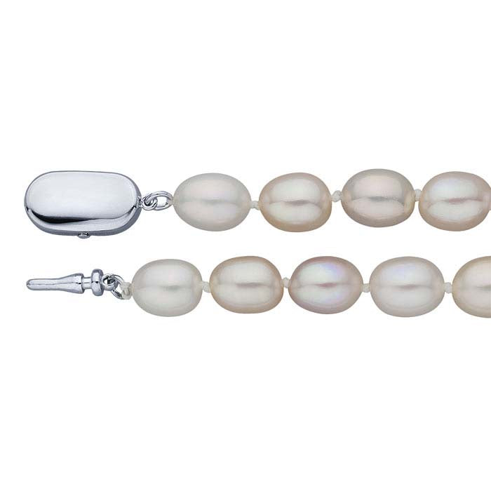 Natural 7.5–8mm Oval Pearl Necklace