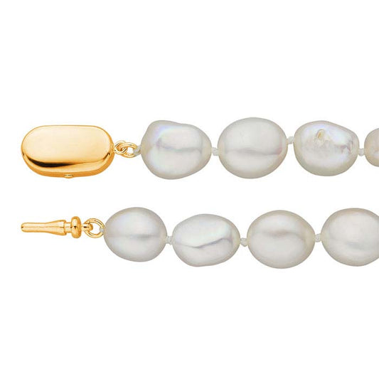 Cultured 10mm White Baroque Pearl Necklace