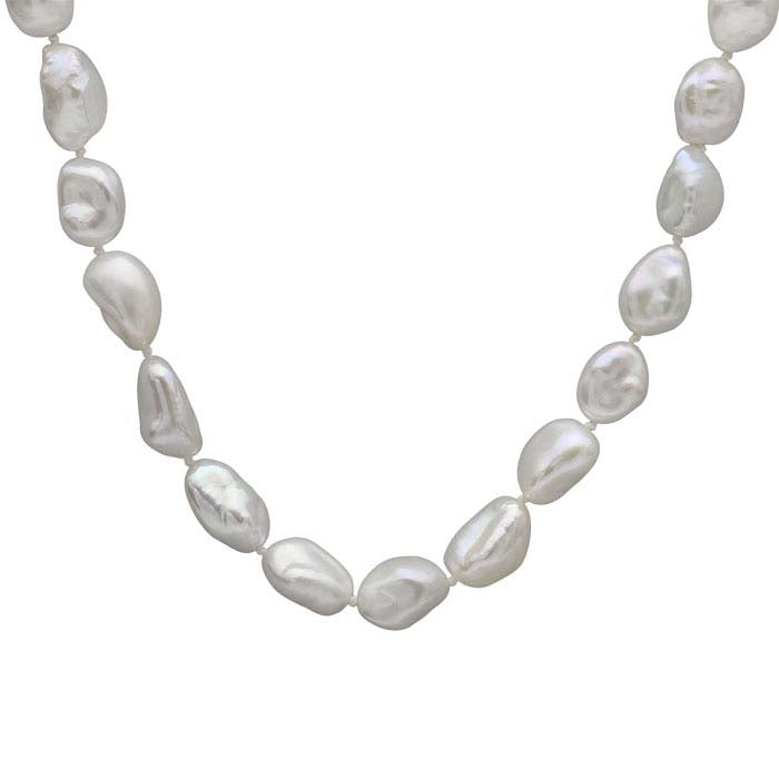 प्राकृतिक 8–9 मिमी सफेद केशी मोती हार