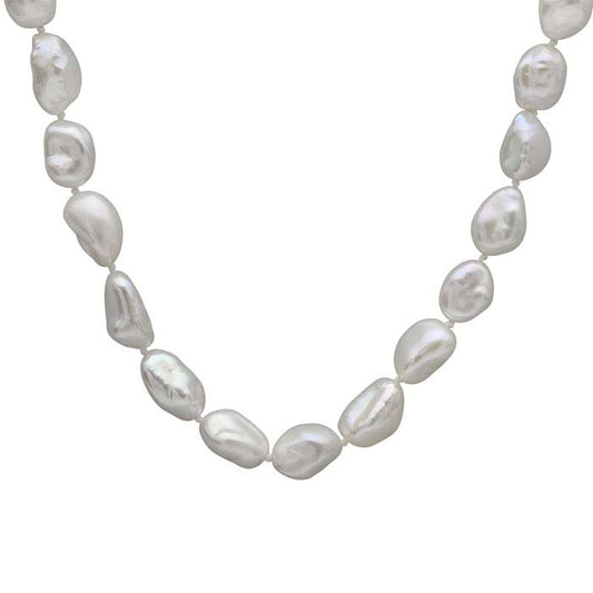 प्राकृतिक 8–9 मिमी सफेद केशी मोती हार