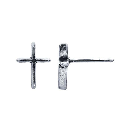 Sterling Silver Cross Post Earrings