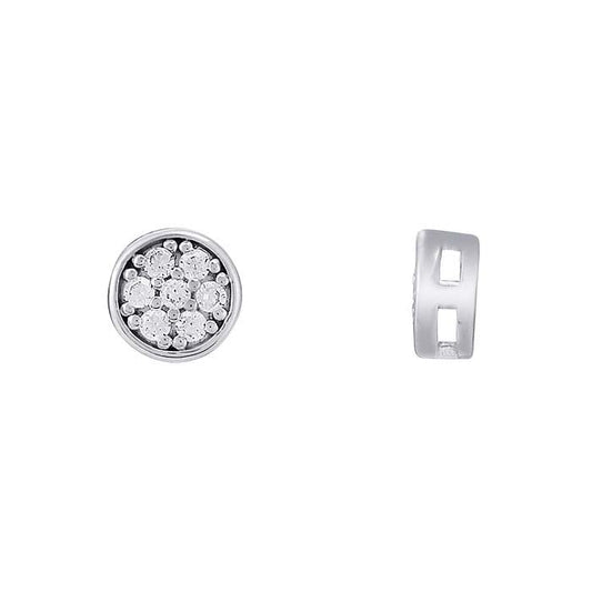 Sterling Sliver CZ-Set Round Component