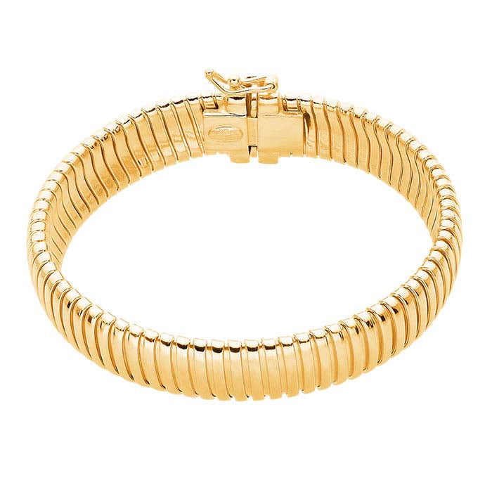 Sterling Silver Yellow Gold-Plated 12mm Tubogas Bracelet