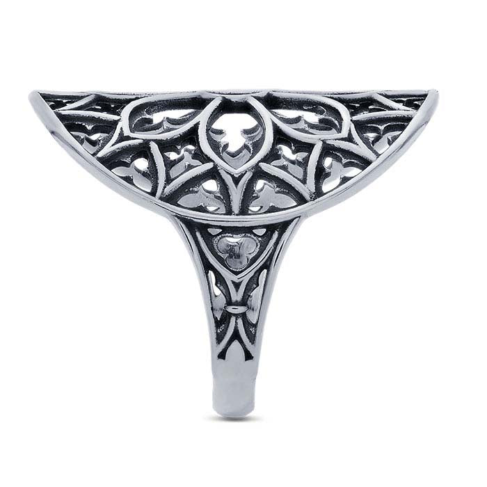 Sterling Silver Cathedral Rose Window Ring