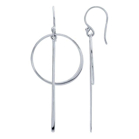 Sterling Silver Circle & Dangle Earrings