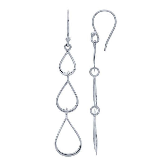 Sterling Silver Teardrop Link Earrings