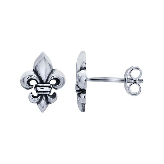 Sterling Silver Fleur-de-Lis Post Earrings