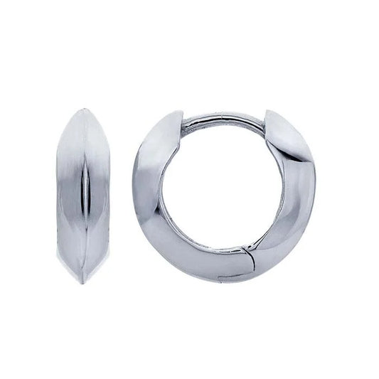 Sterling Silver Ridged Huggie Hoop Earrings