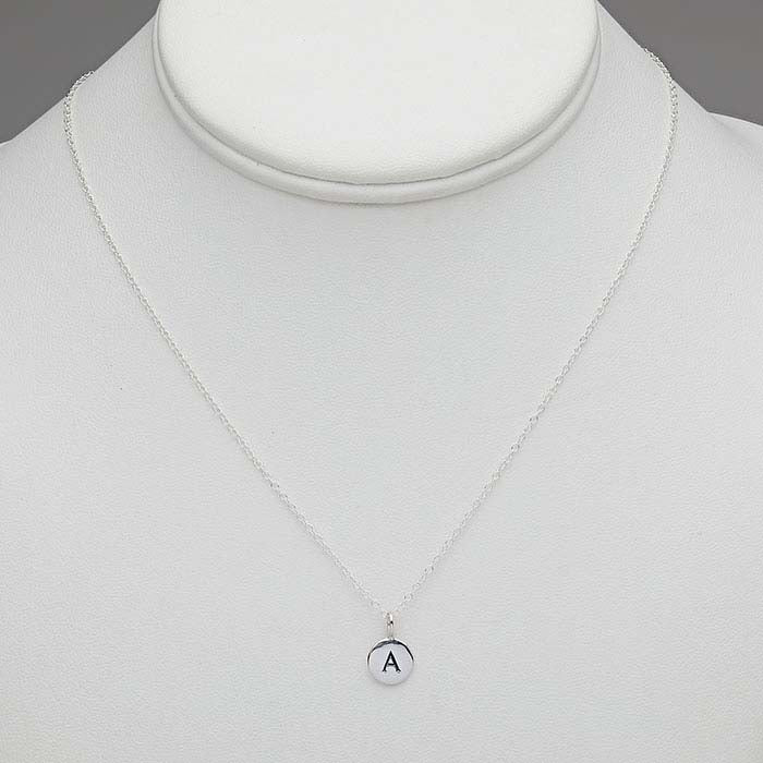 Sterling Silver Alphabet Necklace, Adjustable