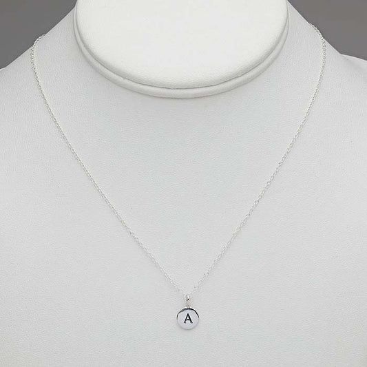 Sterling Silver Alphabet Necklace, Adjustable