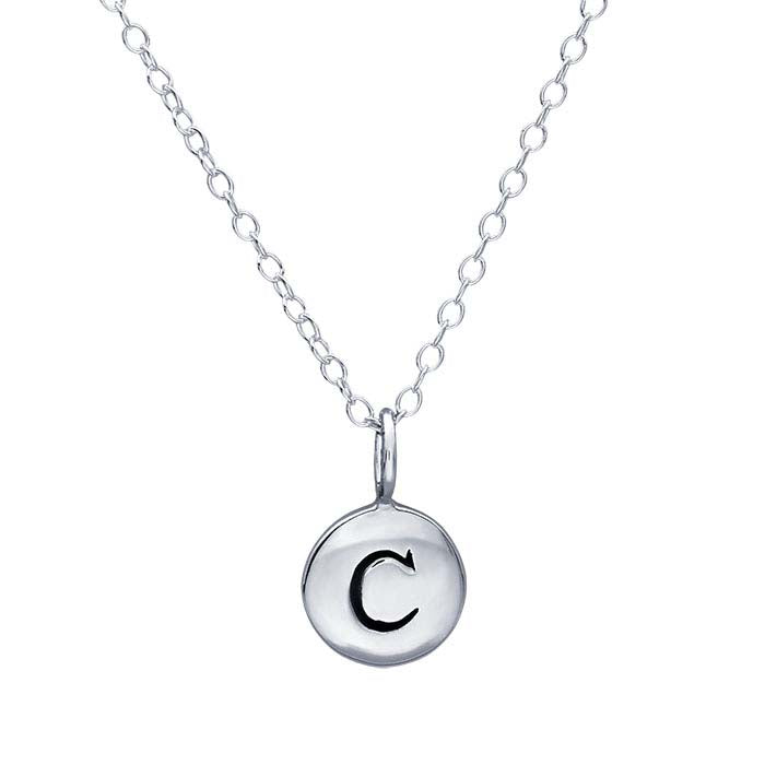 Sterling Silver Alphabet Necklace, Adjustable
