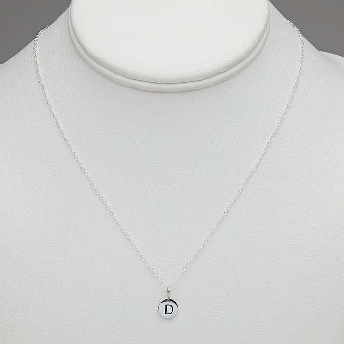 Sterling Silver Alphabet Necklace, Adjustable