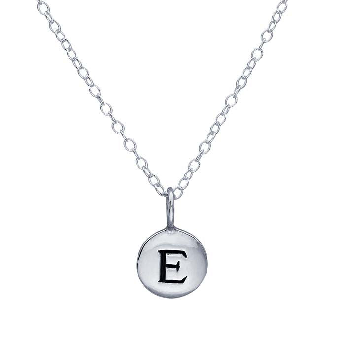 Sterling Silver Alphabet Necklace, Adjustable