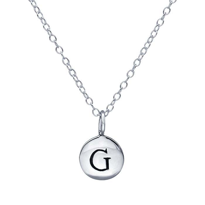 Sterling Silver Alphabet Necklace, Adjustable