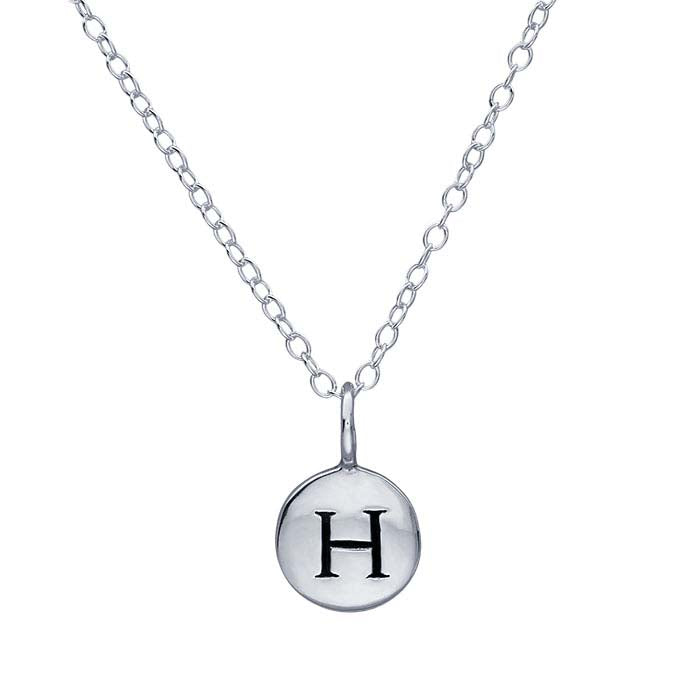 Sterling Silver Alphabet Necklace, Adjustable
