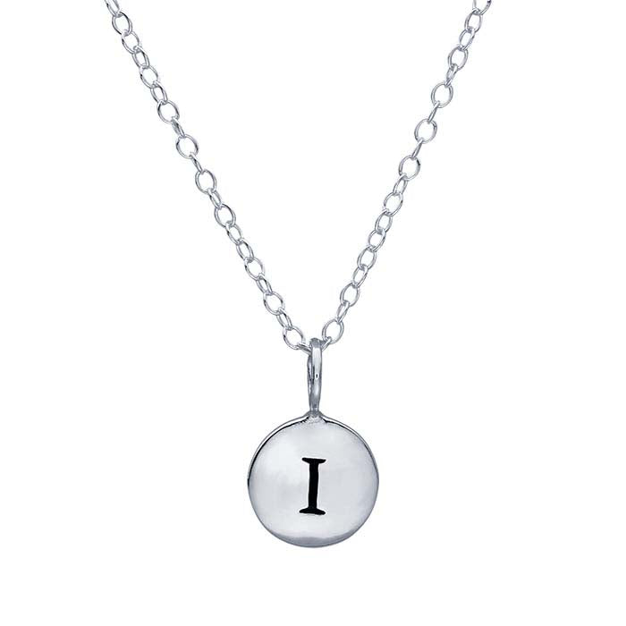 Sterling Silver Alphabet Necklace, Adjustable