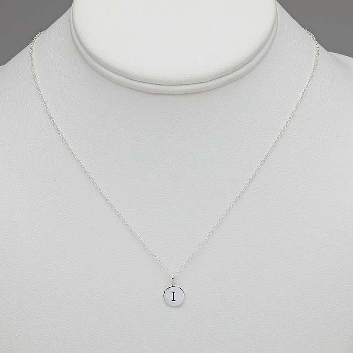 Sterling Silver Alphabet Necklace, Adjustable