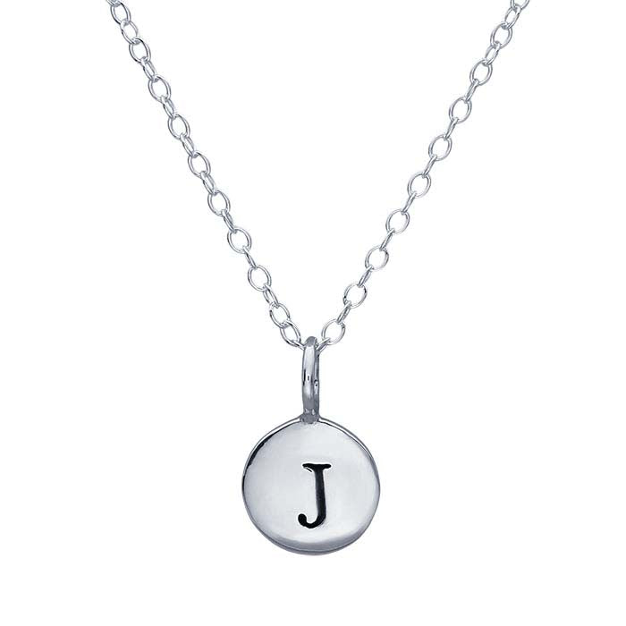 Sterling Silver Alphabet Necklace, Adjustable