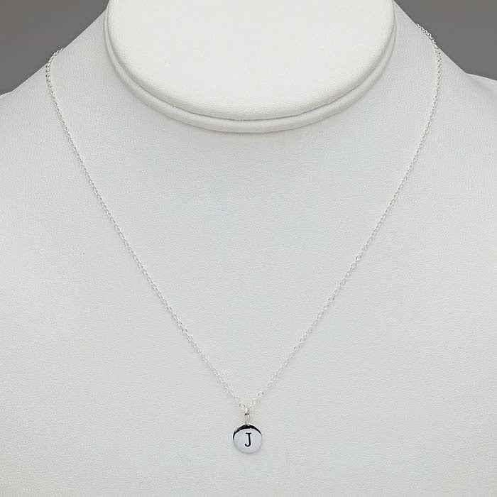 Sterling Silver Alphabet Necklace, Adjustable