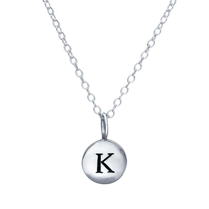 Sterling Silver Alphabet Necklace, Adjustable