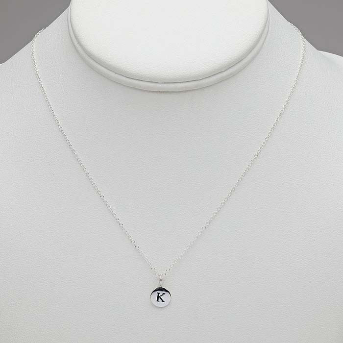 Sterling Silver Alphabet Necklace, Adjustable