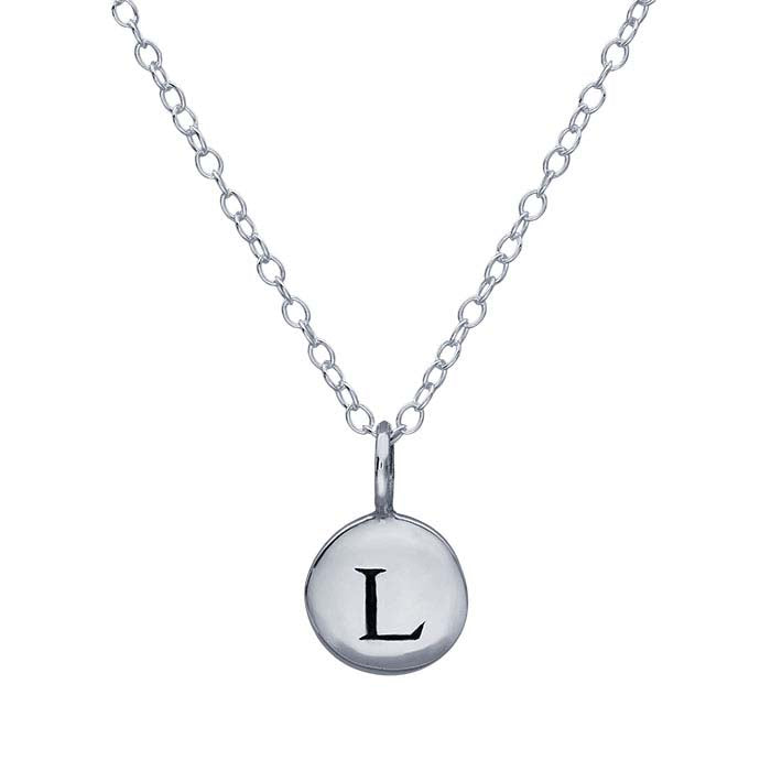 Sterling Silver Alphabet Necklace, Adjustable