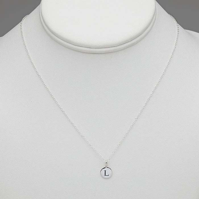 Sterling Silver Alphabet Necklace, Adjustable