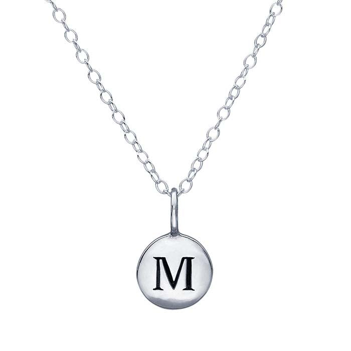 Sterling Silver Alphabet Necklace, Adjustable