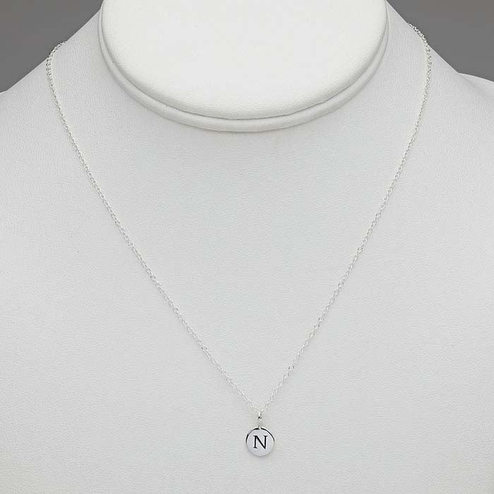 Sterling Silver Alphabet Necklace, Adjustable