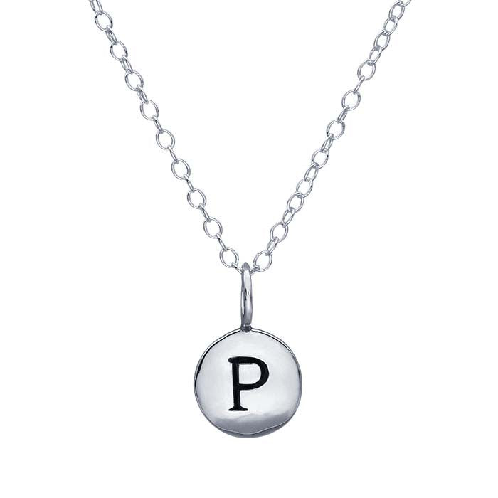 Sterling Silver Alphabet Necklace, Adjustable