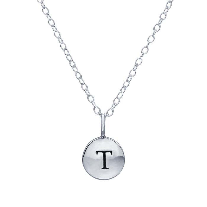 Sterling Silver Alphabet Necklace, Adjustable